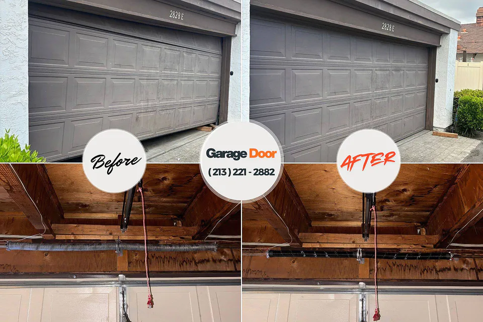 Before and after: garage door repair Edison, GA